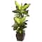 45" Artificial Golden Dieffenbachia Plant with Decorative Planter